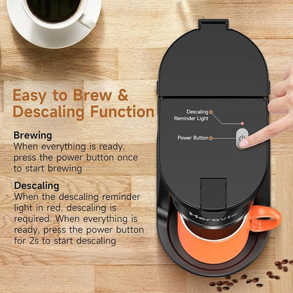 Small Single Serve Coffee Maker, One Cup Coffee Machine - Image 4