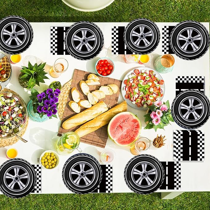 40 Pcs Race Car Party Plates and Napkins Set-9 inch Race Car Paper Dinner - Image 5