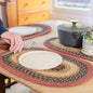Homespice Highland Jute Braided Oval Placemats, Warm Lodge and Cabin Decor, Set of 6, 13x19 Multicolor Table Mats - Vibrant Colors, Durable, Easy to Clean and Protects Furniture