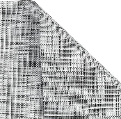 SHACOS Woven Vinyl Placemats Set of 4 Wipe Clean Reversible Table Mats Heat Resistant Wipeable Non Slip Place Mats Indoor Outdoor, Gray White