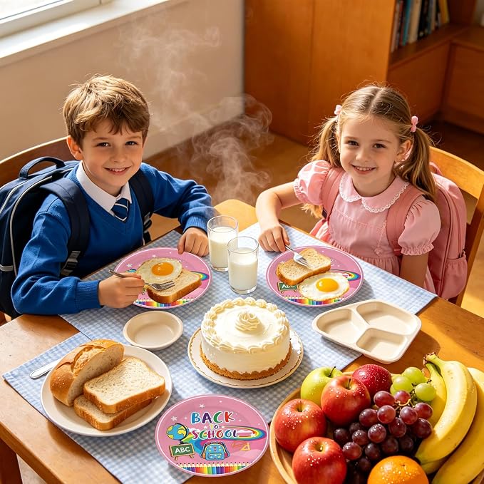 7 Inch Back to School Paper Plates 50 Pack First Day of School Decor | Back to - Image 2