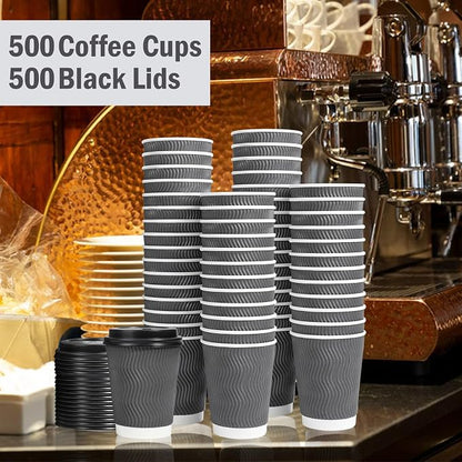Lamosi 500 Pack - 12 oz Insulated Disposable Coffee Cups - Image 5