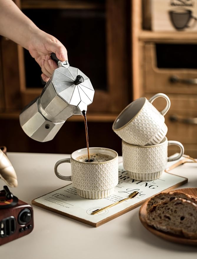 Gomakren Coffee Mugs Set of 4 Ceramic Coffee Cup - Image 6