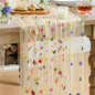 Artoid Mode 3PCS Champagne Embroidery Daisy Gauze Table Runner 120Inch 10FT | by ArtoidMode
