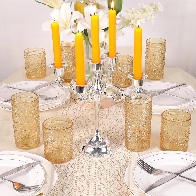 Darlion Amber Glassware, Vintage Drinking Glasses, 10oz Amber Glass Cups | Food - Image 8