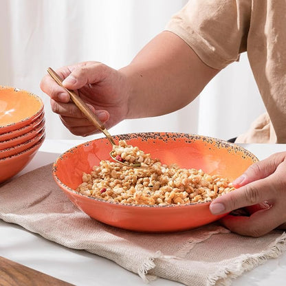 Farmhouse Melamine Pasta Bowls set, 42 OZ Large Fruit Bowl, Lightweight and - Image 4