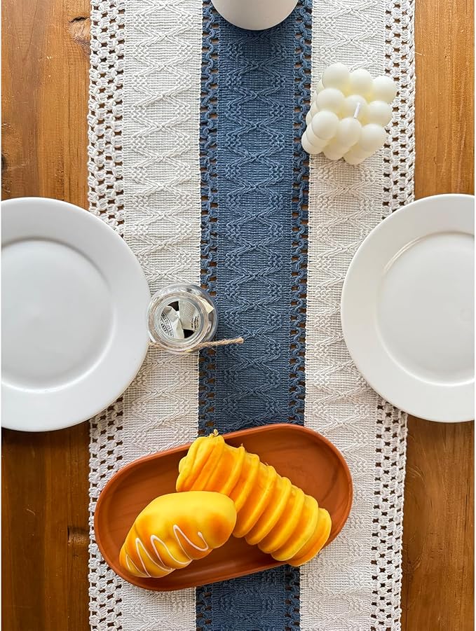 Blue Boho Table Runner for Home Decor - Image 5