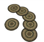 Homespice Pinecone Jute Braided Kitchen Trivets for Hot Dishes, Warm Country Rustic Decor, Set of 6, Green 8" Round Heat Resistant Mat - Rich Colors, Easy to Clean, Durable and Protects Furniture