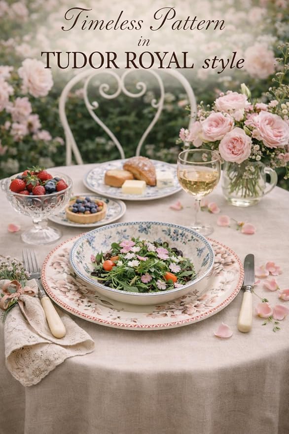 Tudor Royal 12-Piece Porcelain Round Dinnerware Set, Service - Image 7