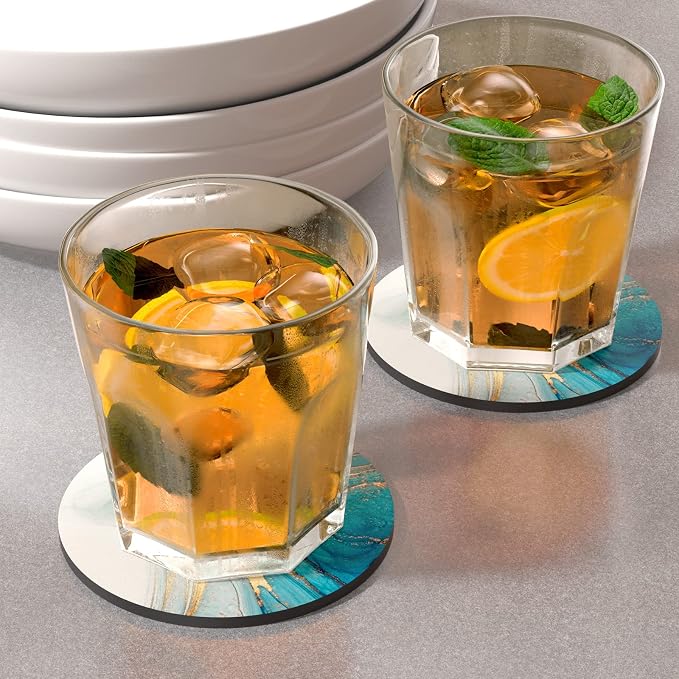 Nipichsha Coasters for Drinks, Kitchen Home Decor Housewarming Gift, Round 4 in - Image 2