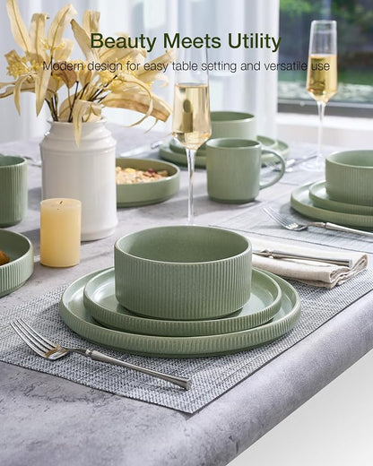 Famiware Star Stoneware Dinnerware Set, Reactive Glaze Plates & Bowls - Image 2