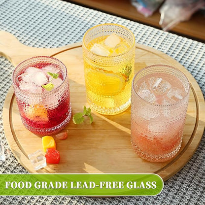 Hobnail Drinking Glasses Set of 8, 10 Oz Kitchen Water Glasses Cup & 12 Oz - Image 4