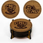 LazerEdge Christopher Newport Captains Wooden Coaster Set - Cherry Wood - Officially Licensed Product - 4-Pack