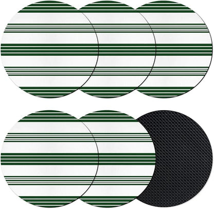 Black Striped Coasters Set of 6, Absorbent Coasters by Unknown