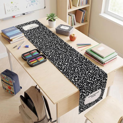 4 Pcs Composition Notebook Table Runner 71 x 13 Inch Preschool Back to School - Image 4