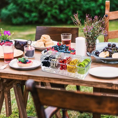 Chilled Garnish Tray with 5 Small Removable Containers and Compartments | Ice - Image 8