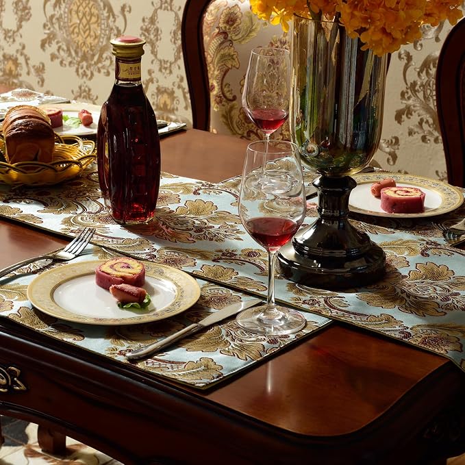 Extra Luxury Velvet Blue Table Runner 120 Inches Long - Image 9