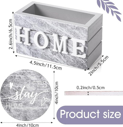 Queekay Coasters Set of 6 House Warming Gifts New Home Wooden Farmhouse Drink - Image 2
