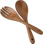 Wood Salad Servers, 10.5-inch Salad Spoon and Fork Serving Set, Wood Salad by LEHAHA