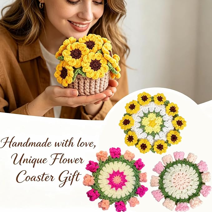 Crochet Coasters Crochet Flower Coaster - Image 7