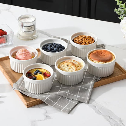 MALACASA Ramekins 10 oz Oven Safe, Porcelain Creme Brulee Ramekins Pudding - Image 5