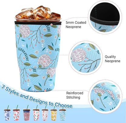 Cobetech Iced Coffee Sleeve Reusable, 3 Pack Neoprene Coffee Cup Sleeves - Image 4