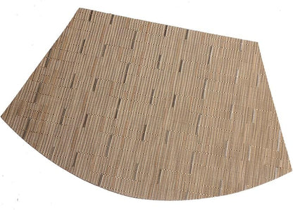 SHACOS Small Round Table Placemats Set of 5 Woven Vinyl Wedge Placemats with Centerpiece Round Table Mats Heat Resistant Wipe Clean (5, Tan)