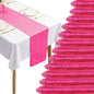 12 Packs Sequin Table Runner Hot Pink 12 X 108 Inch Glitter Dining Table Runner by Fivenl