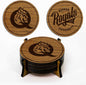 LazerEdge Queens Royals Wooden Coaster Set - Cherry Wood - Officially Licensed Product - 4-Pack