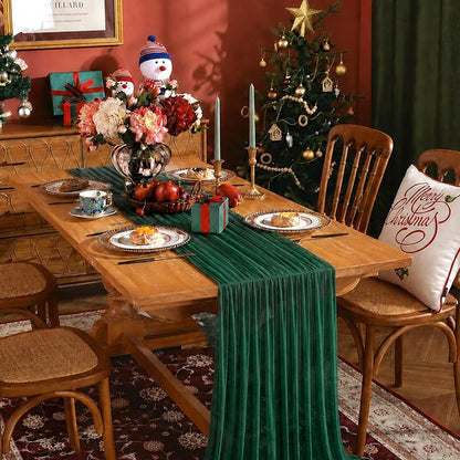 Cheesecloth Table Runner, 120 Inch 10 FT, Emerald Green | 1 Pack, 35x120 Inches - Image 6