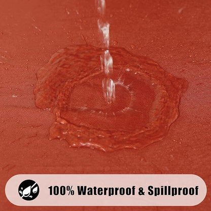 Smiry Rectangle Tablecloth, Elastic Fitted Flannel Backed Vinyl Tablecloths for 6ft Folding Tables, Waterproof Wipeable Table Covers for Indoor, Outdoor, Picnic and Camping (Rust, 30"x72")