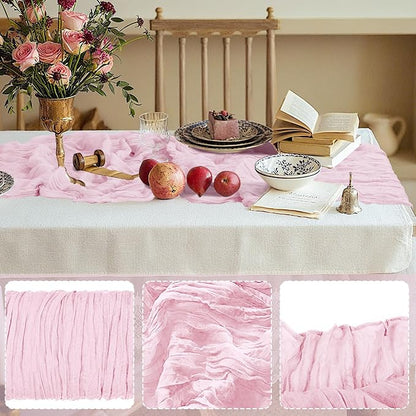 2 Pack Cheesecloth Table Runner 10Ft Christmas Gauze Boho Table Runners - Image 3