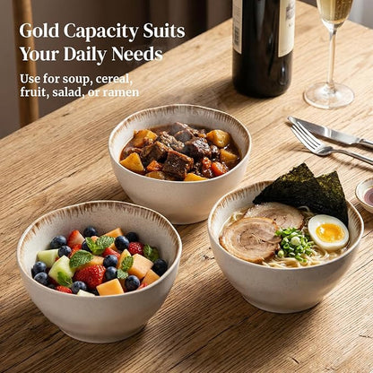 DOWAN 30 OZ Soup Bowls, Large Cereal & Salad Bowl Set of 4, Deep Bowl - Image 4