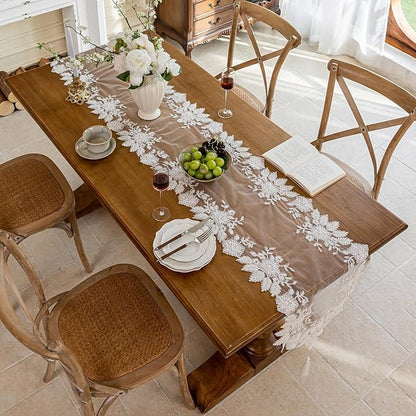 Embroidered Lace Table Runner - Image 3