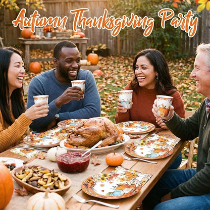 Pickmesh 250 Pcs Fall Thanksgiving Party Decorations Fall Maple Leaves Pumpkins - Image 4