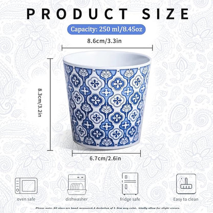 YQ&AMK 6.76oz Artisan Hand-Carved Jingdezhen Porcelain Tumbler – Blue & White - Image 4
