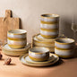 Ceramic Dinnerware Set for 8, 24-Piece Plates and Bowls Set | Handmade Reactive by TheTerra