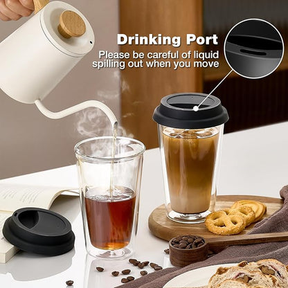 Qipecedm® 2 Packs Double Walled Glass Coffee Mugs - Image 3