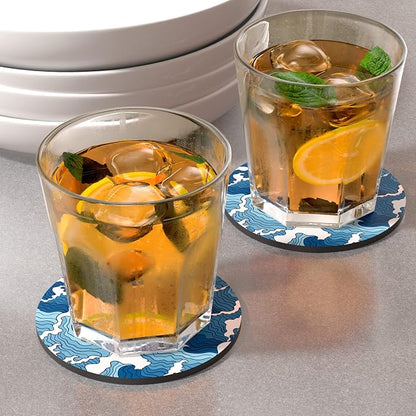 Coasters for Drinks, Kitchen Home Decor Housewarming Gift, Round 4 in - Image 2