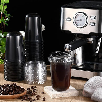 Ziliny 50 Sets Clear Plastic Coffee Cups - Image 2