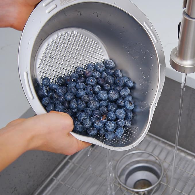Joyce Chen Stainless Steel Rice Strainer Bowl Rice Washer Colander - Image 6