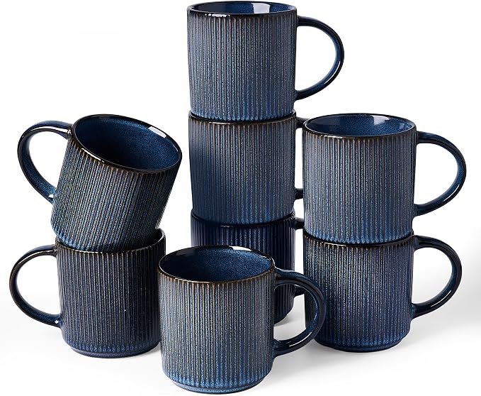 famiware Coffee Mug Set for 8, Star 12 oz Catering Mugs Cup Set by Famiware