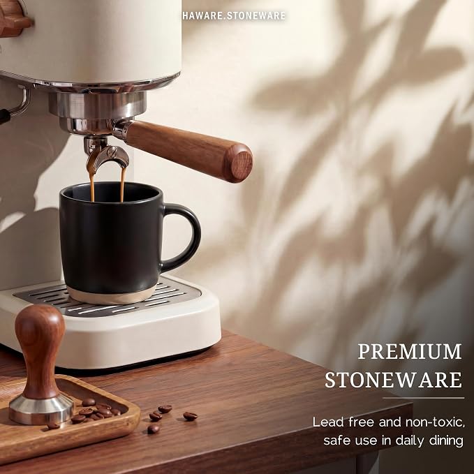 HaWare 13OZ Coffee Mugs Set of 4, Stoneware Coffee Cups | Ceramic Latte Mug - Image 5