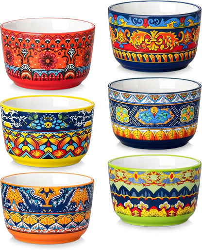 vancasso Ramekins 6 oz Oven Safe, Bohemian Style Creme Brulee Ramekin Set of 6 by vancasso