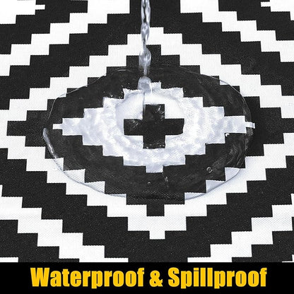 Smiry Rectangle Picnic Table Cloth, Waterproof Elastic Fitted Outdoor Tablecloths for 6 Foot Tables, Wipeable Flannel Backed Vinyl Table Cover for Camping, Dining and Indoor (30"x72", Black)