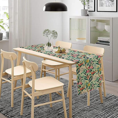 William Morris Floral Table Runner, Birds Butterflies and Bees Botanical Flower - Image 3