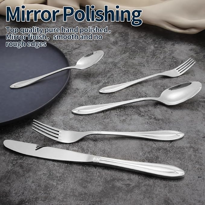 Silverware Set for 4, 20-Piece Flatware Set Include Spoons And Forks Set - Image 7