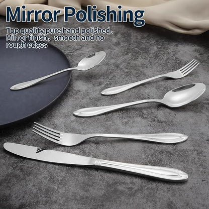 Silverware Set for 4, 20-Piece Flatware Set Include Spoons And Forks Set - Image 7