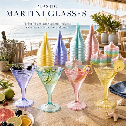 Liacere 24 Pack Colored Plastic Cocktail Glasses - Image 7