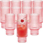 12 oz Ribbed Drinking Glasses Set of 12, Highball Glass Cups Ridged Glass by XKXKKE